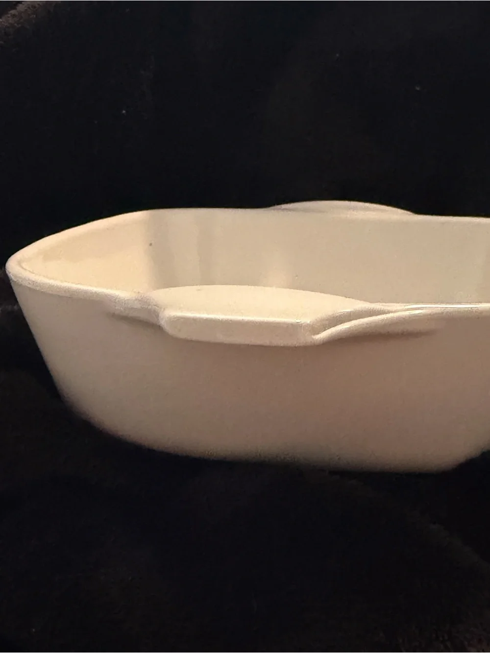 Corningware White Casserole Dish with Fruit and Vegetable Motif